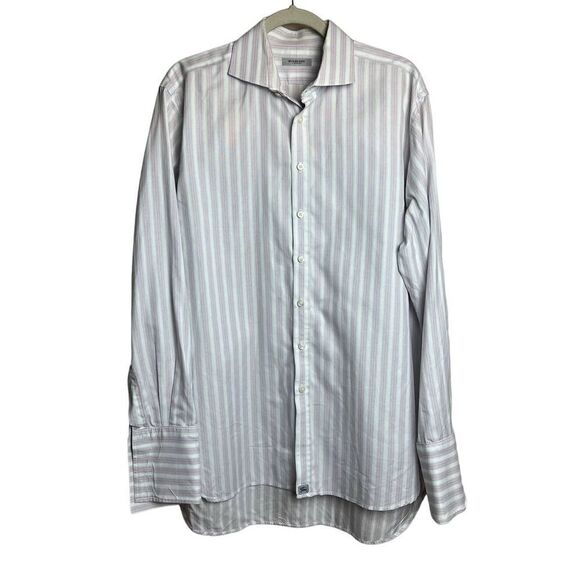 Burberry Purple Stripe French Cuff Button Down Shirt Men's Sz. 16-41 - Picture 1 of 8
